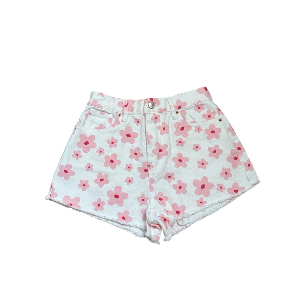 NWT Pacsun Floral Pink and White Women's Vintage High Rise Shorts